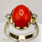 Bague 59 Bague corail en or 14 ct avec diamants 58 Facettes 2659