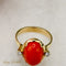 Bague 59 Bague corail en or 14 ct avec diamants 58 Facettes 2659