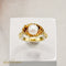 Bague 55 Bague perle en or jaune 14 carats 58 Facettes 2650