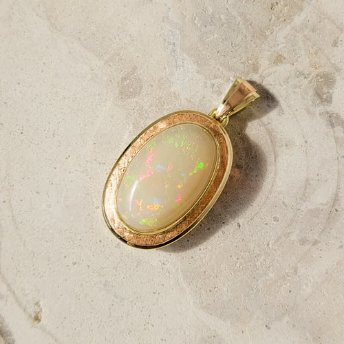 Pendentif Pendentif opale - Pendentif en or jaune 14 carats 58 Facettes 2618