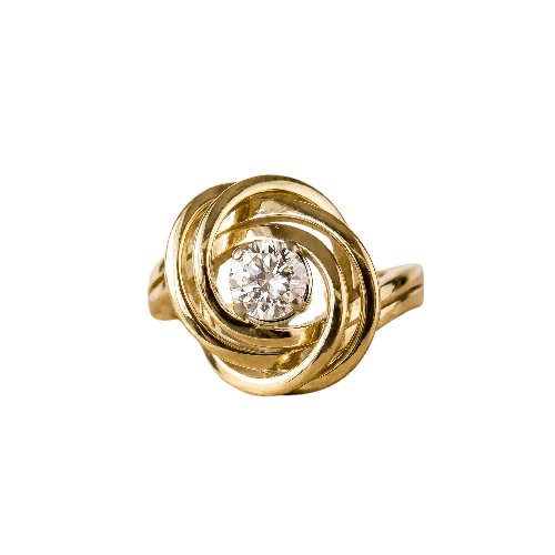 Bague 52.5 Solitaire - Bague en or jaune 14 carats diamant 58 Facettes 2584