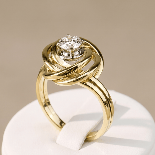 Bague 52.5 Solitaire - Bague en or jaune 14 carats diamant 58 Facettes 2584