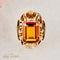 Bague 53 Bague citrine taille émeraude en or jaune 14 carats 12 ct 58 Facettes 2535