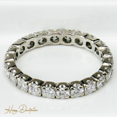 Bague 50 Bague mémoire en or blanc 750 avec 22 diamants 58 Facettes 2525