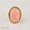 Bague 61 Bague corail ovale en or jaune 750 58 Facettes 2513