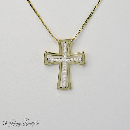 Pendentif Pendentif croix - Pendentif en or 14 carats et diamants 58 Facettes 2459