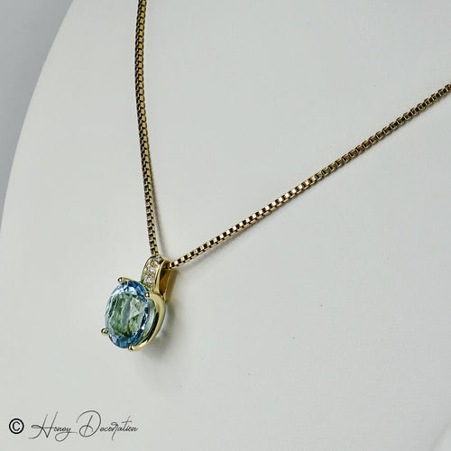 Pendentif Pendentif - 18 carats or jaune avec topaze et diamants 58 Facettes 2364