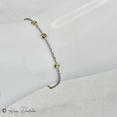 Bracelet Bracelet en platine et or jaune 750 avec diamants 58 Facettes 2485