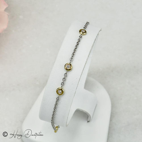 Bracelet Bracelet en platine et or jaune 750 avec diamants 58 Facettes 2485