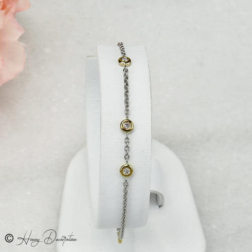 Bracelet Bracelet en platine et or jaune 750 avec diamants 58 Facettes 2485