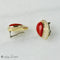Boucles d'oreilles Ohrclips - Boucles d’oreilles en or jaune 18 carats, corail et diamants 58 Facettes 1850