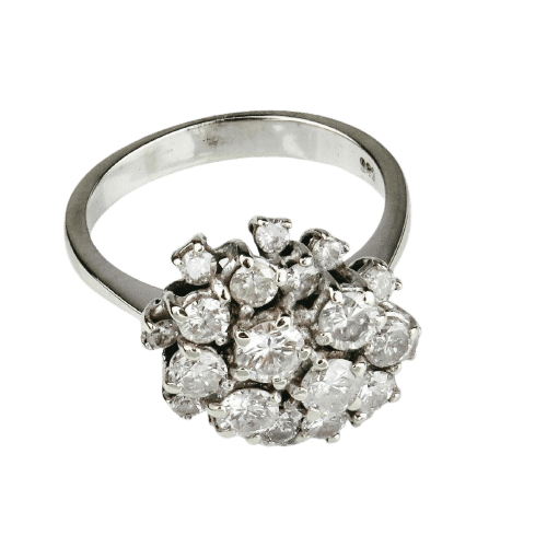 Bague 53 Bague en or blanc avec diamants 58 Facettes 1619
