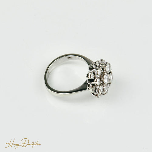 Bague 53 Bague en or blanc 585 avec 20 diamants taille brillant 58 Facettes 1619
