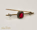 Broche Broche ancienne - 18 carats or jaune avec rubis, saphirs et diamants 58 Facettes 2656