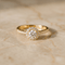 Bague 52.5 Halo - Bague en or jaune 18 carats et diamants 58 Facettes 2952