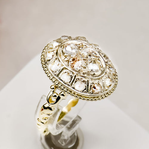 Bague 55 Art Déco - Bague diamants taille ancienne en or jaune 14 carats 58 Facettes 2641