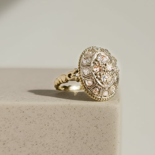 Bague 55 Art Déco - Bague diamants taille ancienne en or jaune 14 carats 58 Facettes 2641