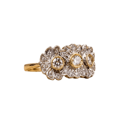 Bague 52.5 Art Déco - Bague en or blanc avec brillants 58 Facettes 2601