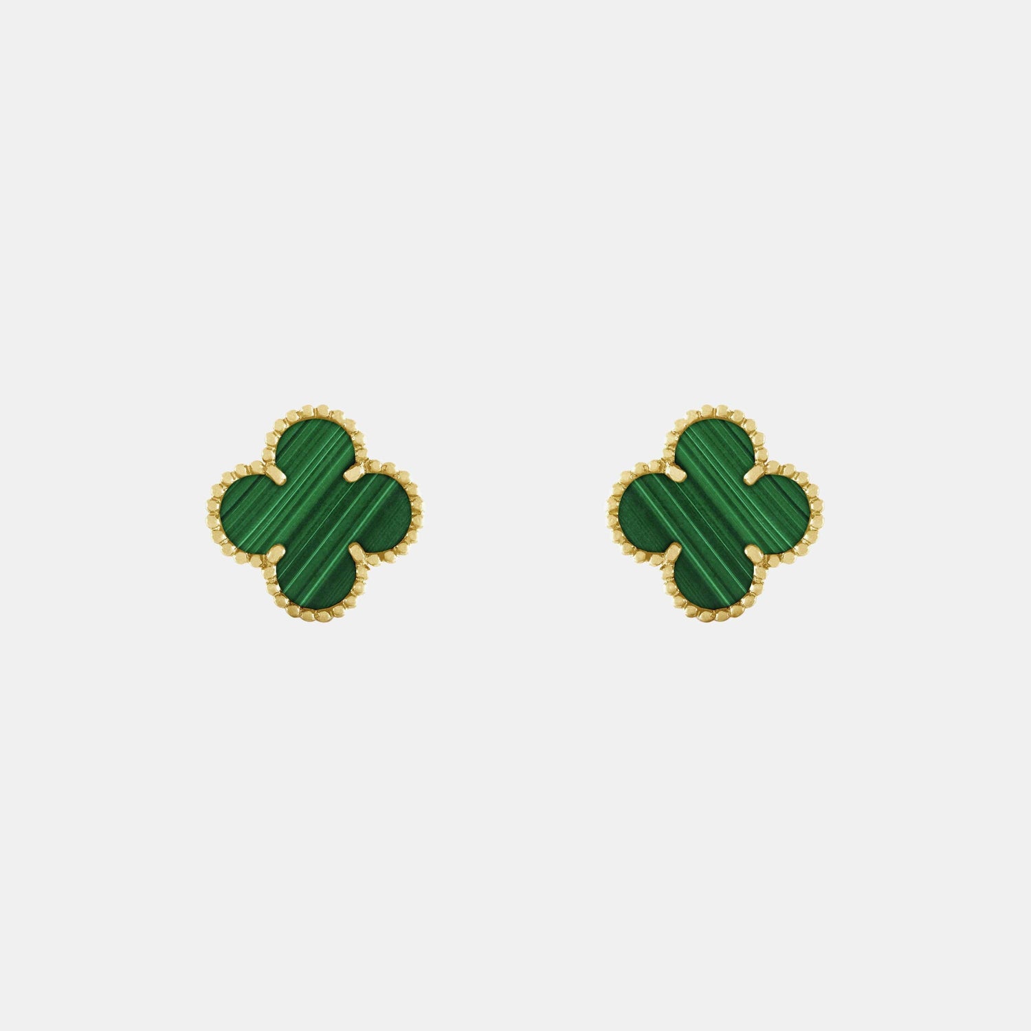 Boucles d'oreilles Vintage Alhambra Or jaune Malachite 