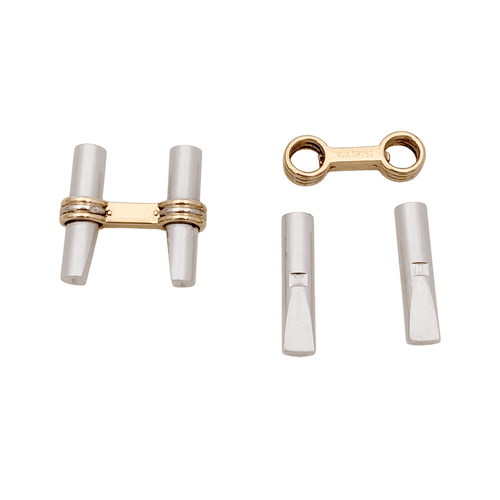 Boutons de manchette Van Cleef & Arpels - Boutons de manchette en or jaune 750 et acier 58 Facettes 34703