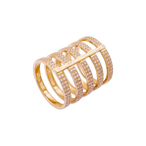Bague 53 Repossi Berbère - Bague en or rose 750 pavée de diamants 58 Facettes 34863