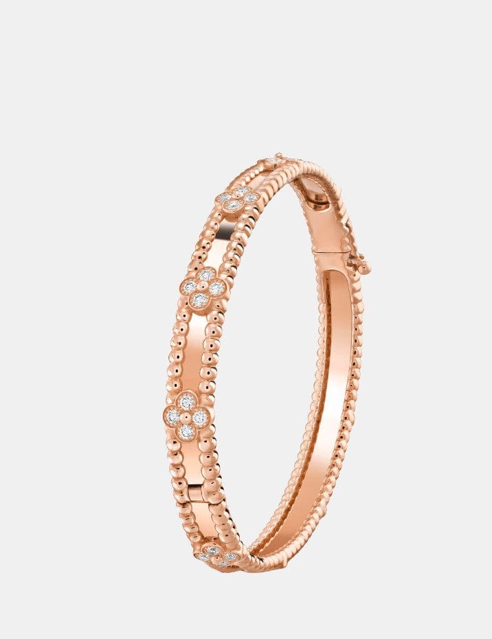 Bracelet Perlée Or rose Diamant 0.68ct