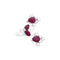 Bague 46 Bague ouverte en or blanc 750 sertie de rubis et diamants 58 Facettes 35094