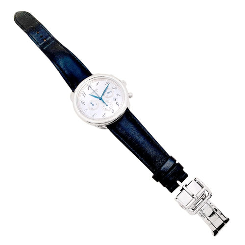 Montre Hermès Arceau Chronographe - Montre en acier sur cuir 58 Facettes 35226