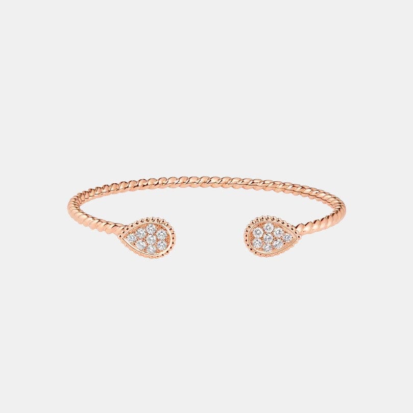 Bracelet Serpent Bohème Or rose S Motif Diamant 0.65ct