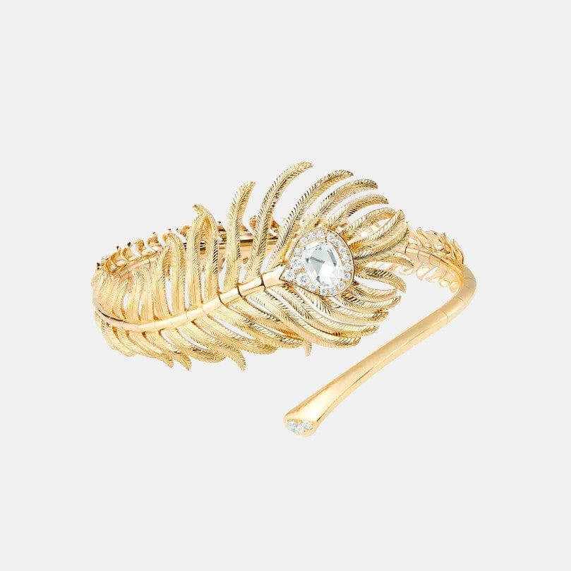 Bracelet Plume de Paon Or jaune Diamant 0.4ct