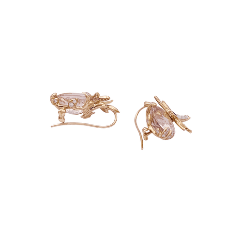Boucles d'oreilles Dior Gourmande - Boucles d’oreilles en or rose, diamants et saphirs 58 Facettes 34436