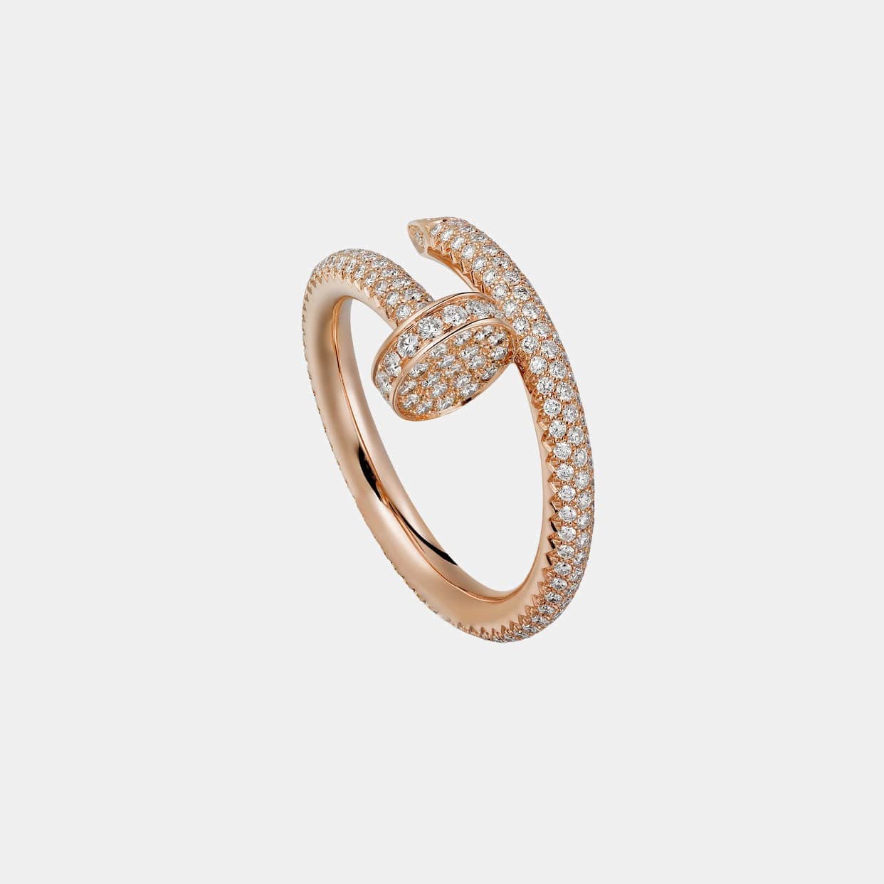 Bague Juste un Clou Or Rose 241 Diamants Pavé