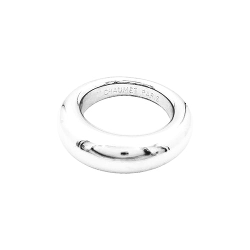 Bague 52 Chaumet Anneau - Bague jonc bombée en or blanc 750 58 Facettes 35248