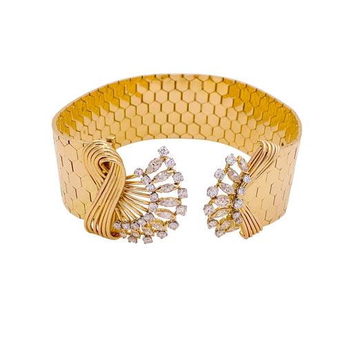 Bracelet Bracelet ruban vintage en or rose 750 et diamants 58 Facettes 34793