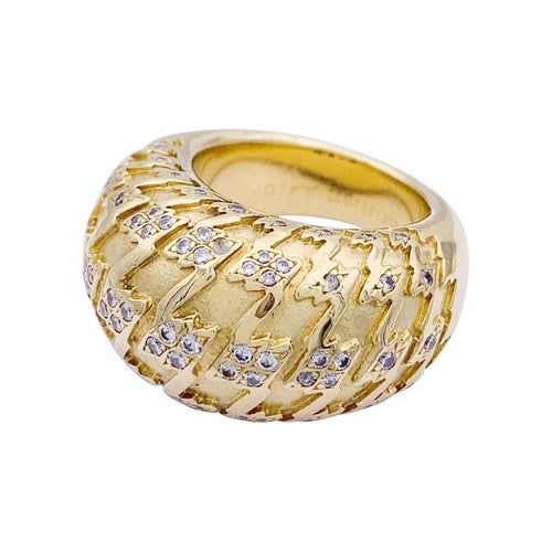Bague 52 Dior Poulette - Bague bombée en or jaune sertie de diamants 58 Facettes 32983