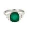 Bague 51 Bague Pompadour, or blanc et émeraude Colombienne 58 Facettes DV0671-14-51-2