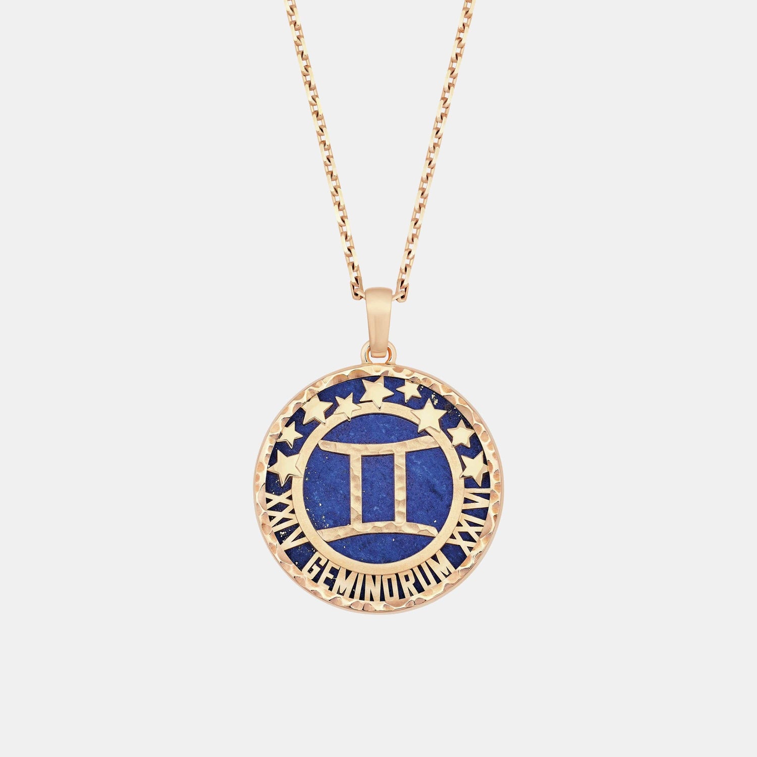 Collier Zodiaque Or rose Lapis Lazuli 1ct