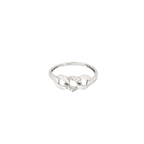 Bague 48 Bague en or blanc et diamants 58 Facettes 30085