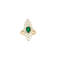 Bague 58 Bague marquise Vintage diamants et centre Emeraude en or et Platine 58 Facettes