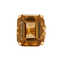 Bague 53 Bague en or jaune et quartz fumé 58 Facettes DV0598-7