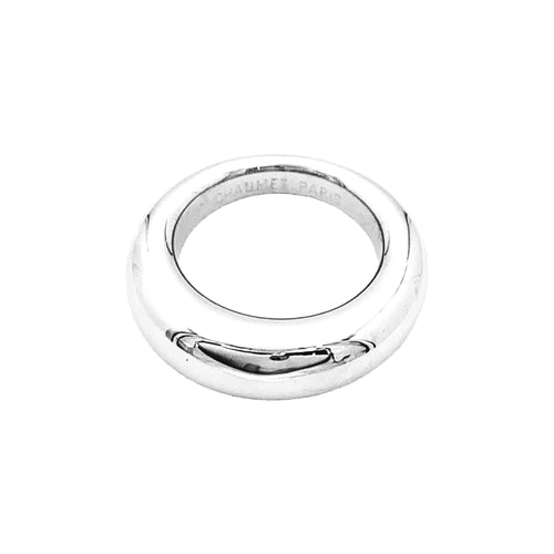 Bague 52 Chaumet Anneau - Bague jonc bombée en or blanc 750 58 Facettes 35248