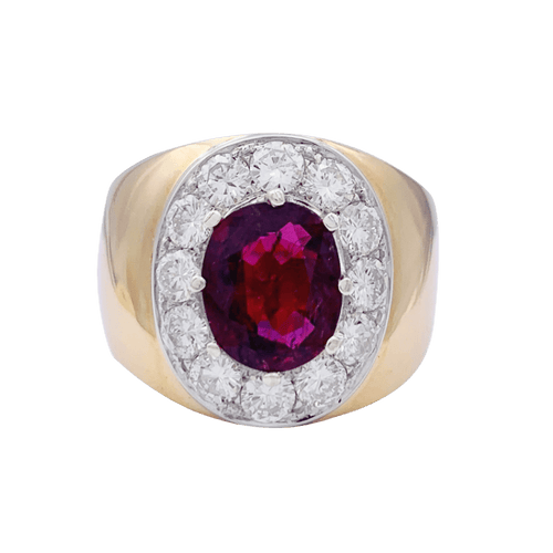Bague 57 Bague jonc en or jaune et blanc 18 carats, rubis et diamants 58 Facettes 33176