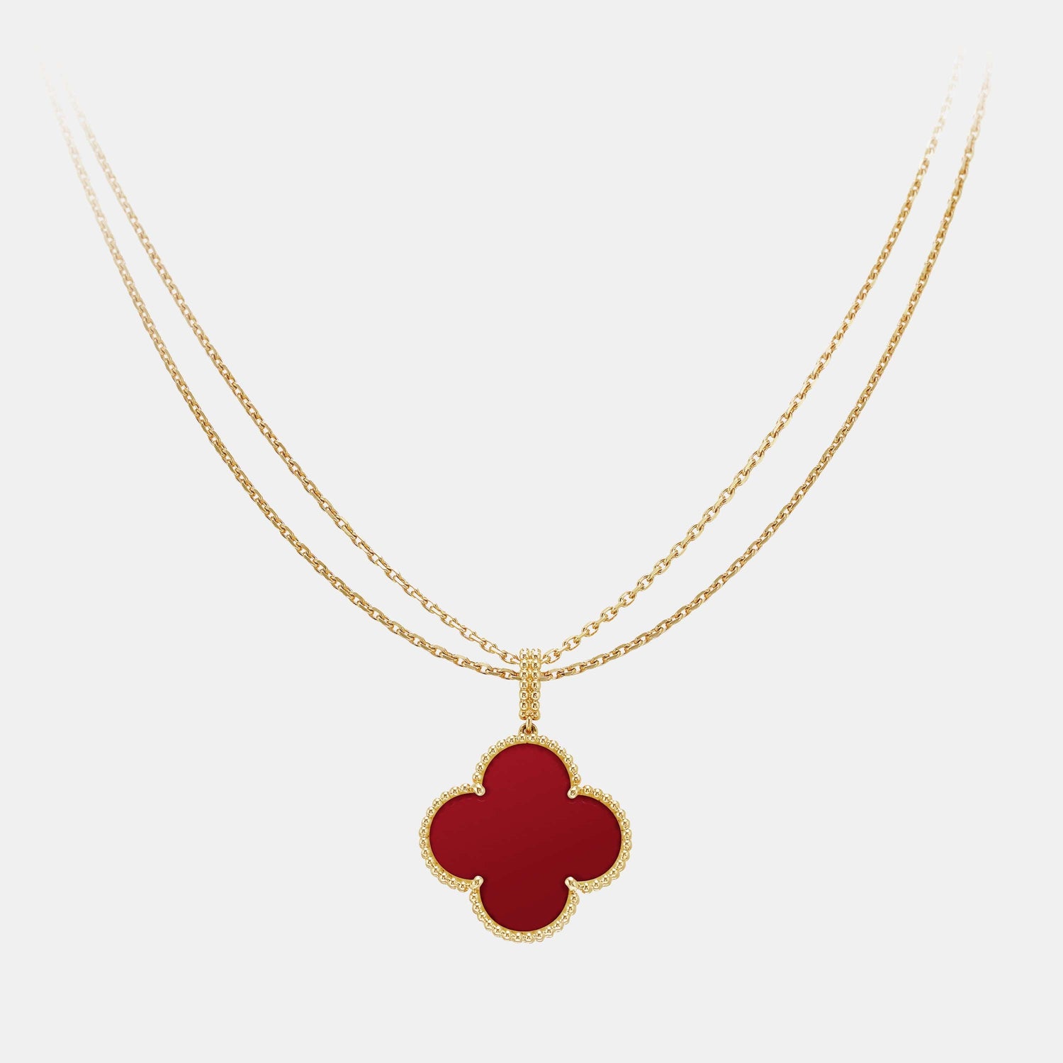 Collier Magic Alhambra Or jaune Cornaline 