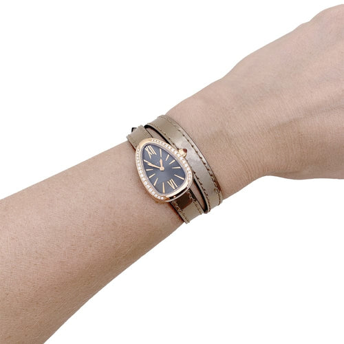 Montre Bulgari Serpenti - Montre en or rose et acier avec diamants 58 Facettes 34892