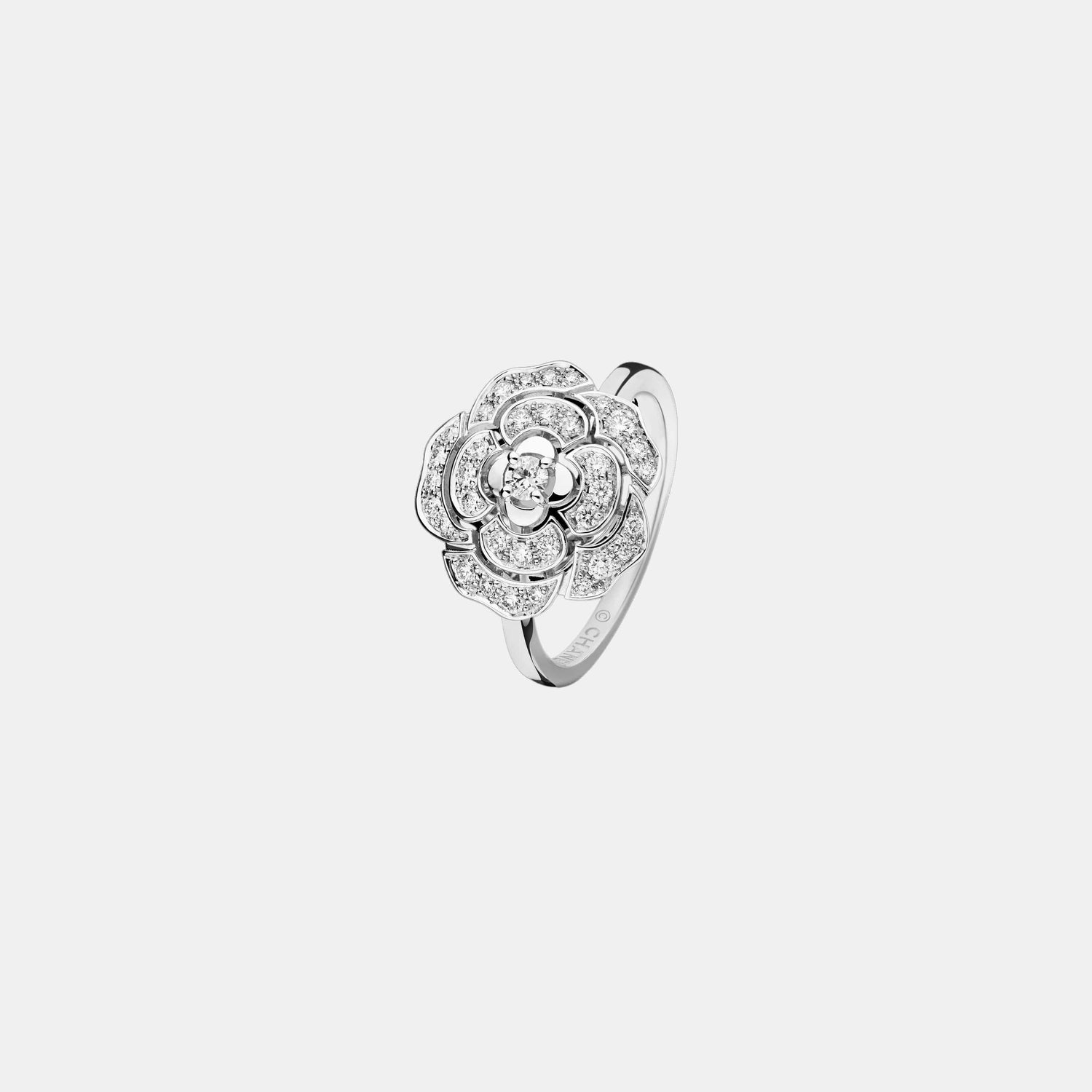 Bague Camélia Or blanc Diamant