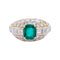 Bague 54 Bague en or jaune sertie d’une émeraude coussin et diamants 58 Facettes 32324