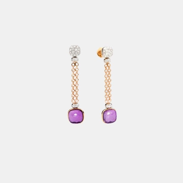 Boucles d'oreilles Nudo Or Améthyste