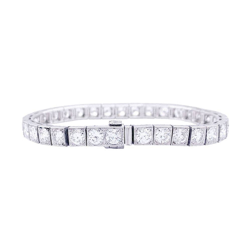Bracelet Bracelet ligne en or blanc et platine, serti de diamants 58 Facettes 33496