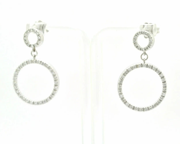 Boucles d'oreilles Boucles d’oreilles créoles en or blanc 18 kt et diamants 0,40 ct 58 Facettes 8478