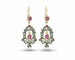 Boucles d'oreilles Boucles d’oreilles pendantes en or jaune 14 kt, argent, rubis et diamants 58 Facettes 7307